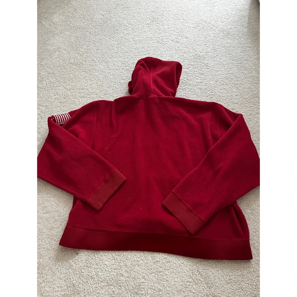 Vintage Polo Sport Ralph Lauren USA Fleece Hoodie Red Flag 80's 90's XL